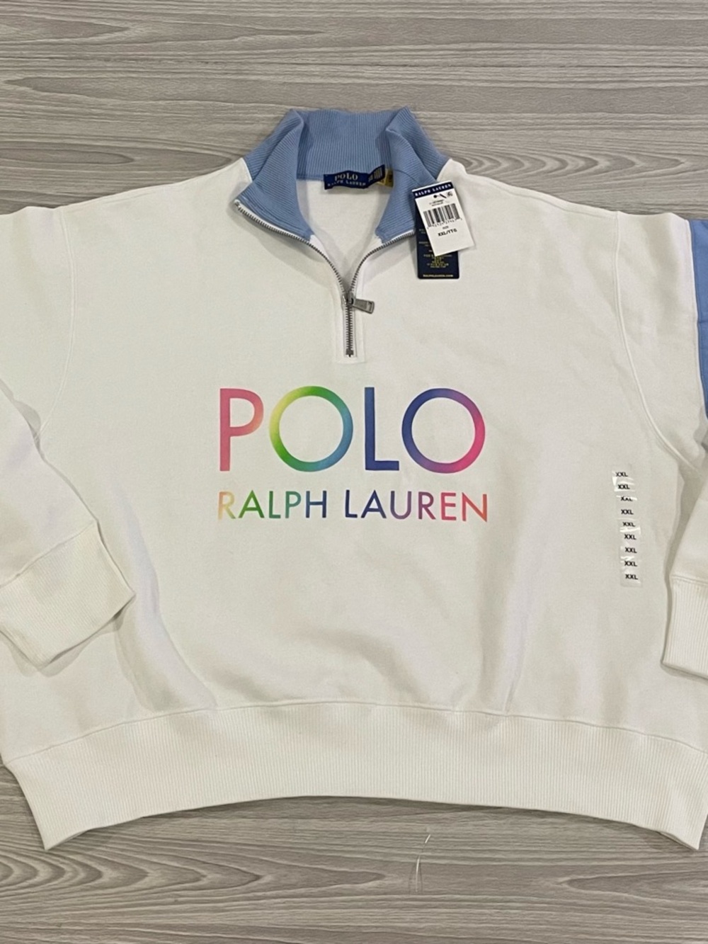 New! Polo Ralph Lauren Ombre Logo Fleece 1/4 Zip Sweatshirt Women’s Size 2XL